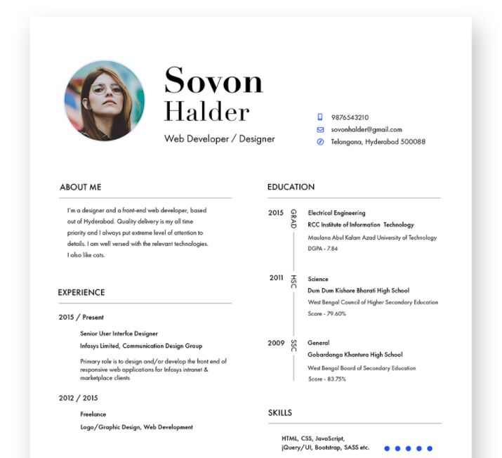 Minimal Designer Resume CV Template