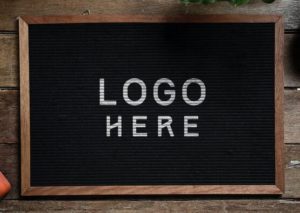 Realistic Chalkboard Logo Mockup
