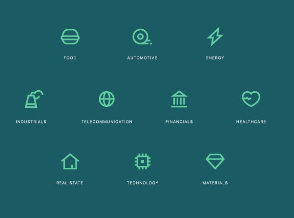 10 Sector Icons Vector