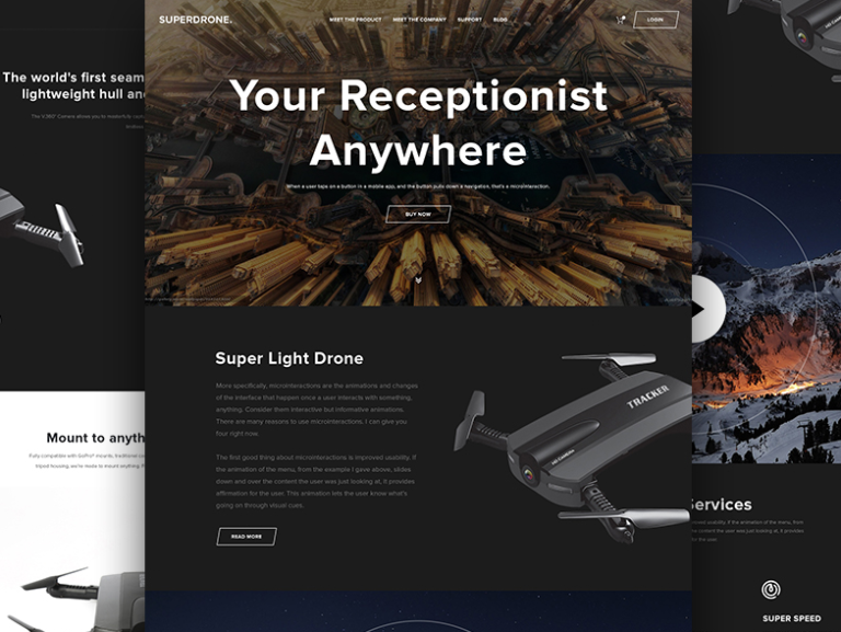 Dark Light Landing Page PSD Templates
