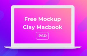 Minimal Clay Macbook Mockup PSD