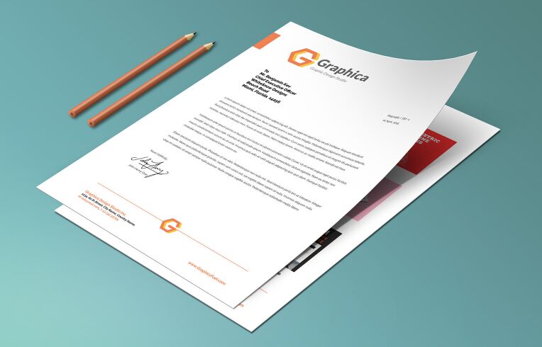 A4 Paper & Letterhead PSD Mockup