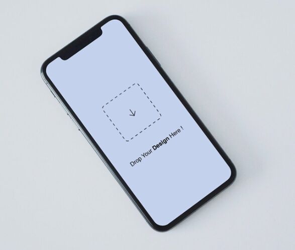 Minimal iPhone X Top View PSD Mockup