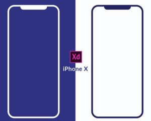 Minimalist iPhone X Wireframes Mockup PSD