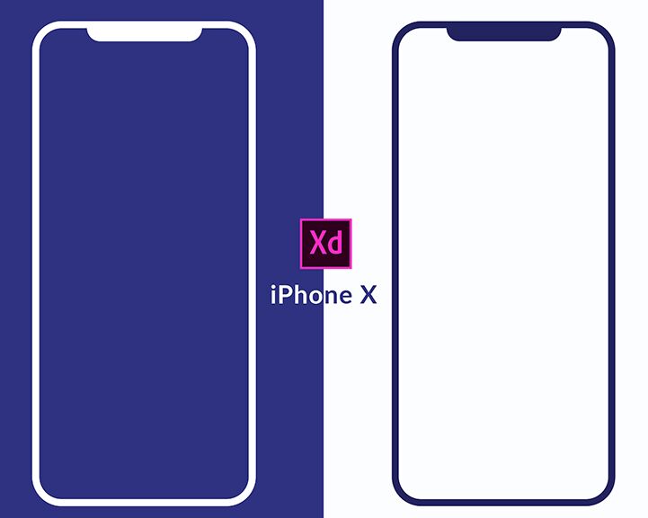 Minimalist iPhone X Wireframes Mockup PSD