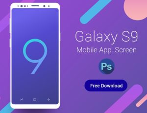 Samsung Galaxy S9 App Screen Template PSD