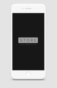 Standing iPhone Clay PSD Mockup
