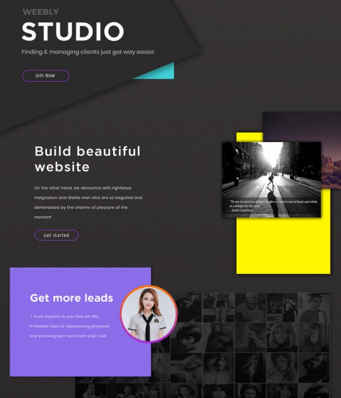 Modern Weebly Studio Template Design PSD