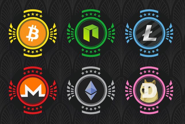 Cryptocurrency Chips Vector-min