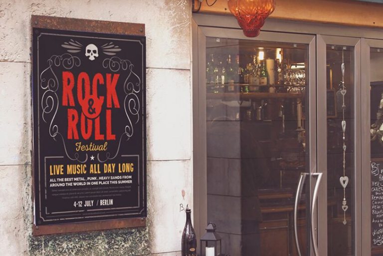 Outdoor Wall Poster Mockup-min