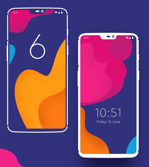 One Plus 6 Flat & Wireframe Mockups Sketch-min