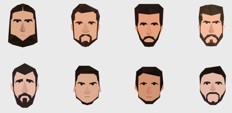 8 Men Avatar Icons Vector-min