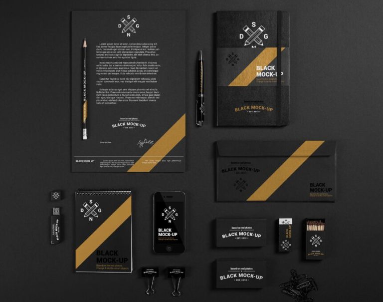 Black Branding Mockup Based On Real Photos-min