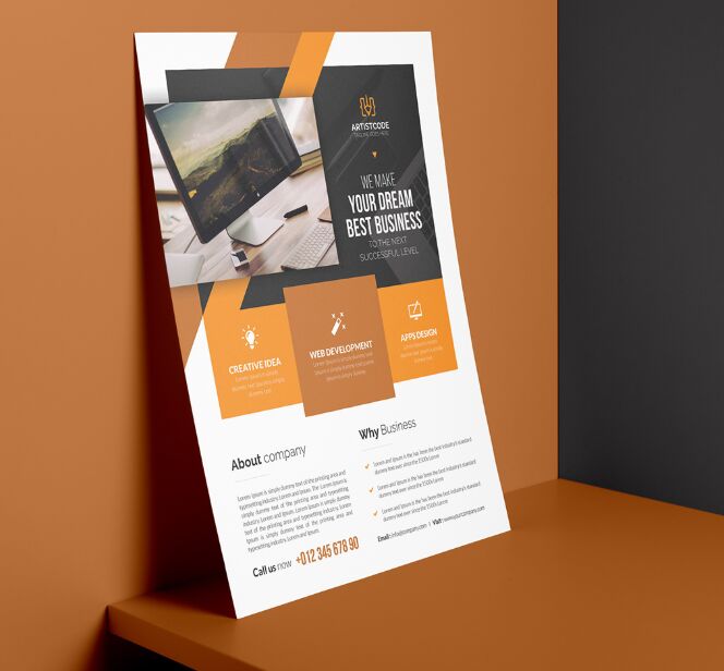 Photorealisitic Business Flyer Template PSD-min
