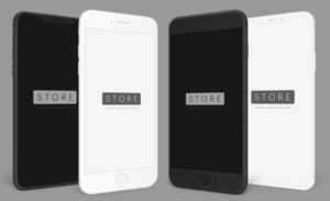 Angled iPhone X & iPhone 8 Mockup PSD-min
