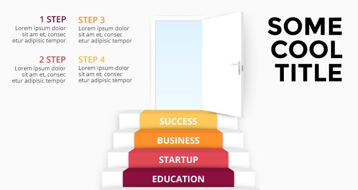 Door & Steps Vector Infographic Template-min