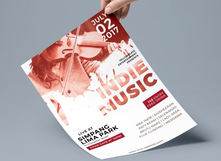 Indie Music Flyer PSD Template-min