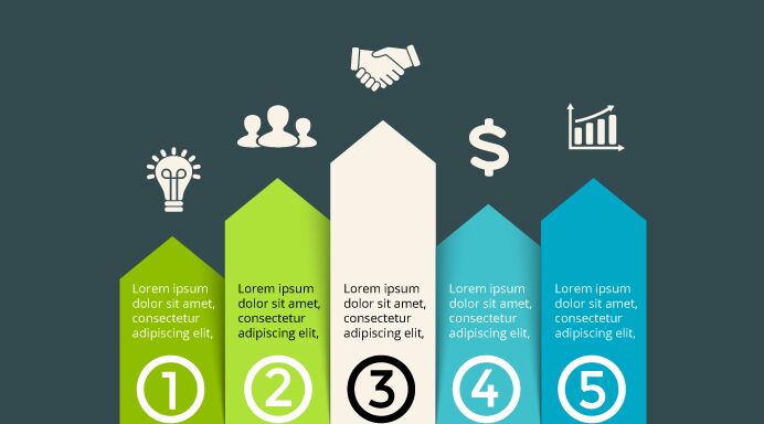 Vertical Labels Infographic Vector Template-min