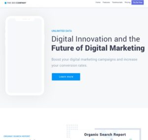 Minimal Clean SEO Company Web Template PSD