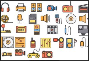 30 Colorful Multimedia Vector Icons-min