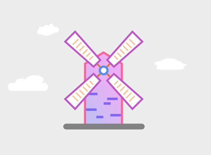 Windmill Illustration For Adobe XD-min