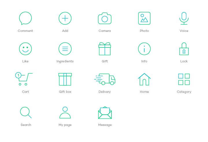 18 Shopping App Line Icons Vector-min