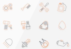 12 Auto Icons (AI, EPS, PSD, SVG)