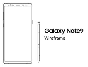 Samsung Galaxy Note 9 Sketch Wireframe-min