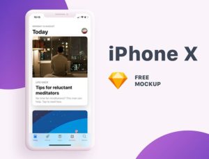 Modern iPhone X Screen Mockup For Sketch-min