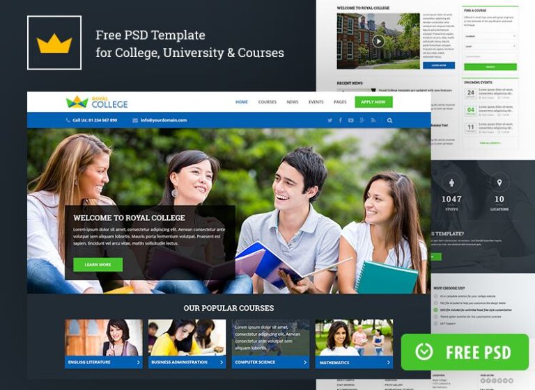 Royal Education Web Templates PSD-min