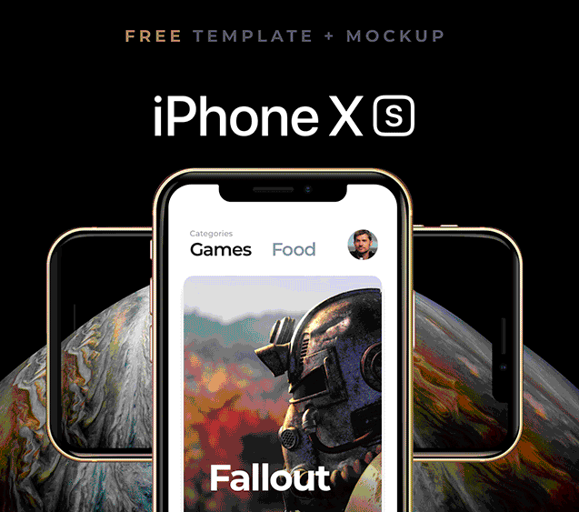 Realistic iPhone XS Mockup Template For Sketch