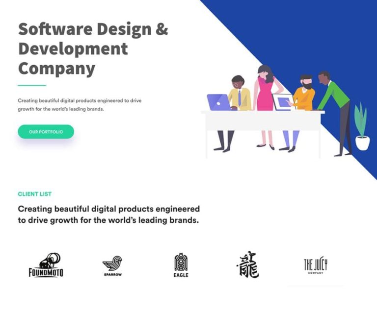 Software Design & Development Web Template PSD