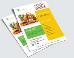 Food Drive Flyer PSD Mockup