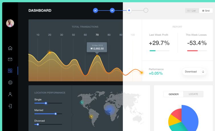 Minimal Clean Dashboard Design Concept Sketch
