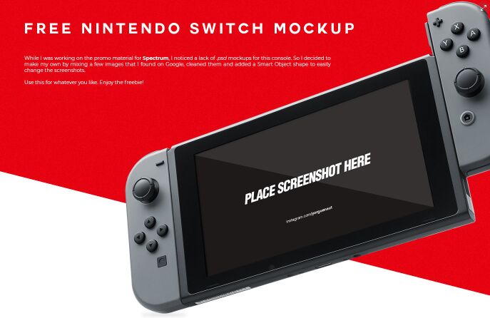 Reaslitic Nintendo Switch PSD Mockup