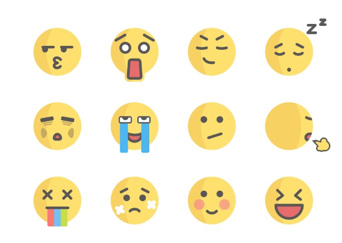 12 Cute Flat Emojis Sketch