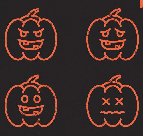 Sweet Halloween Pumpkin Vector Icons