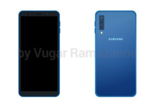 Flat Samsung Galaxy A7 PSD Mockup