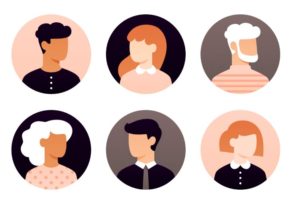 6 Circular Flat User Avatars Sketch