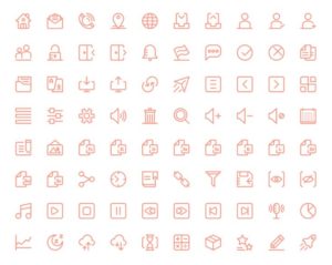80 Vector Stroke Icons For UI UX Design
