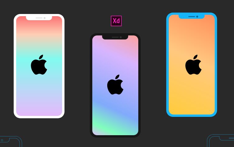 Flat iPhone X XS XR Mockup For Adobe XD