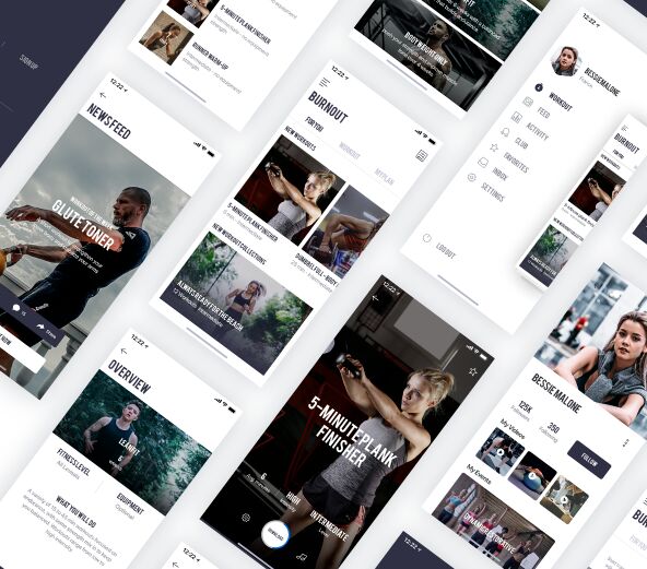 Modern Mobile Fitness App Presentation PSD