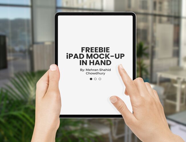 New iPad Pro 2018 In Hands PSD Mockup