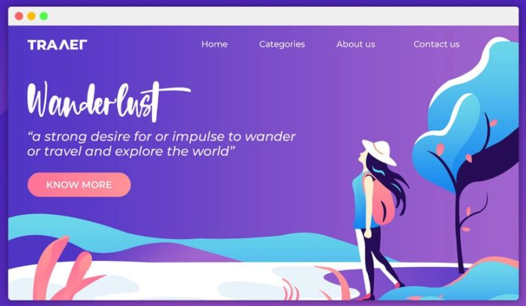 Modern Travel Landing Page PSD Template