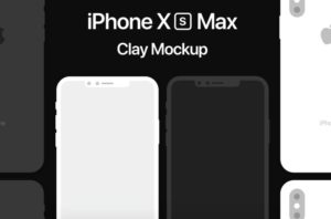 Flat iPhone XS Max Clay Mockup For Adobe XD