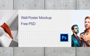 Wall Banner Poster PSD Mockup