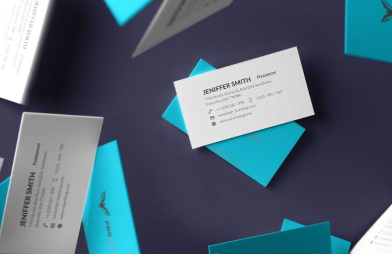 6 Realistic Print-ready Business Card Mockups PSD