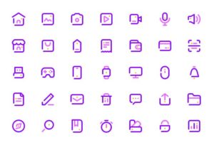 35 Outline UI Icons For Sketch