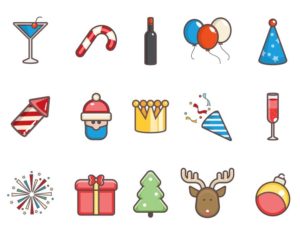 15 Sweet Christmas Icons Pack Vector