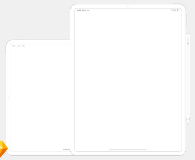 iPad Pro Wireframe Mockup For Sketch